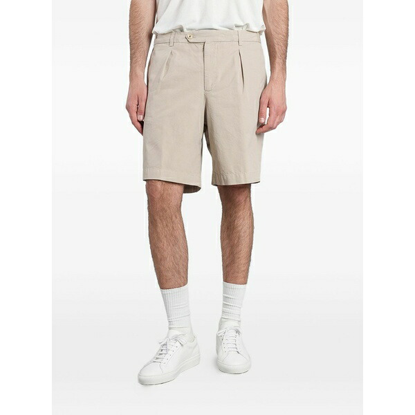 ブリ後ろ側 1949 メンズ 心地よいズボン下 ボトムス Pleated flap-pocket shorts Neutrals