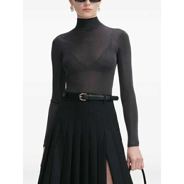 セルフ・ポートレイト レディース ティーシャツ トップス High-neck long-sleeve top Black