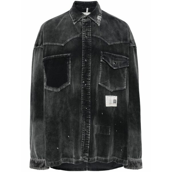 ミハラヤスヒロ メンズ プルオーバー トップス Distressed-finish corduroy shirt Grey