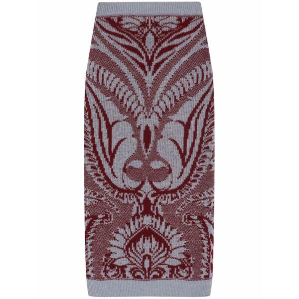 エトロ レディース スコート ボトムス Intarsia-knit wool skirt Grey