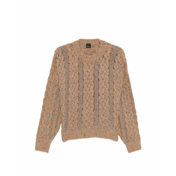 ピンコ レディース 編み物\u0026プルオーバー アウター Cable-knit sweater Neutrals