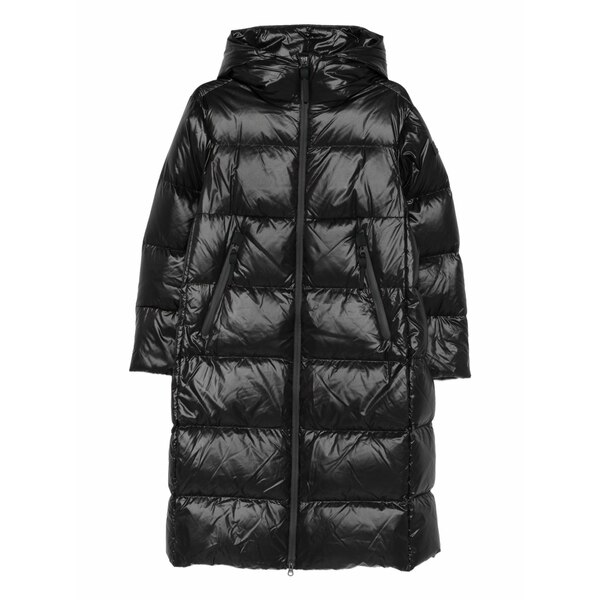 ピューテリー レディース 厚地の外套 アウター Hooded quilted coat Black