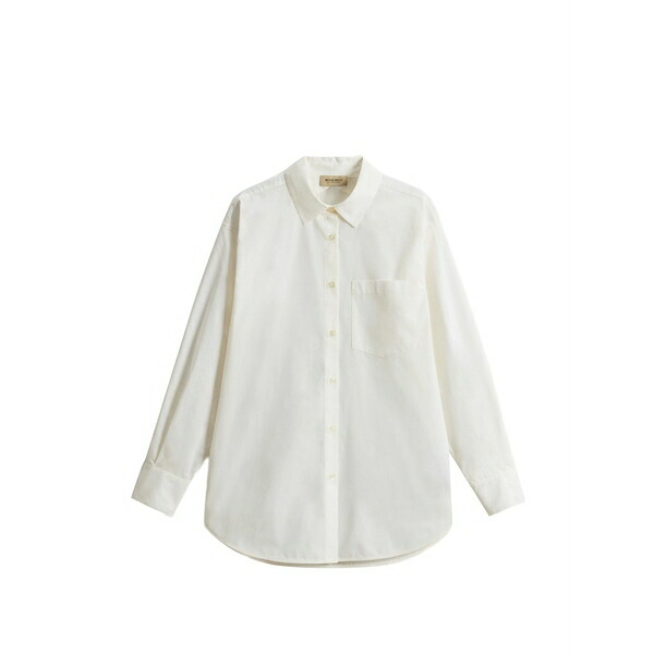 羊毛 一財産 レディース プルオーバー トップス Classic pocket cotton shirt Neutrals