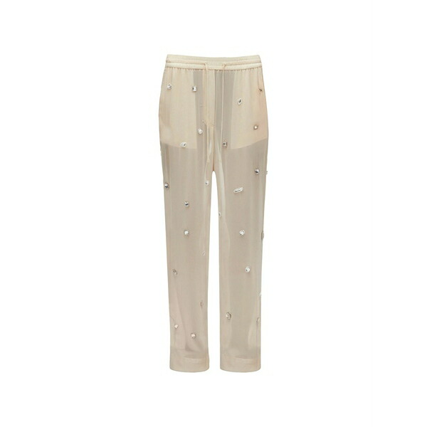 スリーワンフィリップリム レディース 心地よいズボン下 ボトムス Gem-embellished chiffon trousers Neutrals
