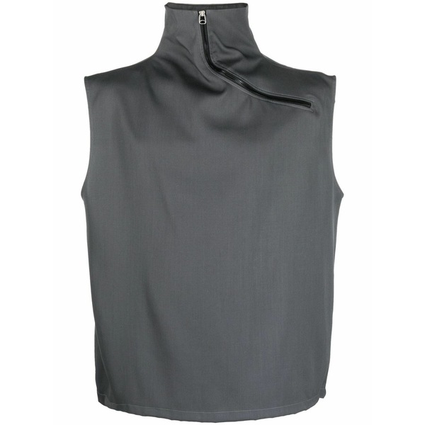 オーエーエムシー メンズ カットソー トップス High-neck virgin-wool vest Grey