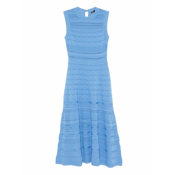 マージュ レディース 衣裳 トップス Openwork knitted MIDI dress Blue