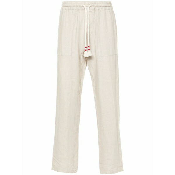 エムシーツーセイントバース メンズ 心地好いズボン下 ボトムス Straight-leg linen trousers Neutrals