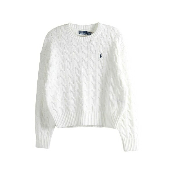 ラルフローレン レディース 編み物\u0026スウェーター アウター Cable-knit cotton jumper White