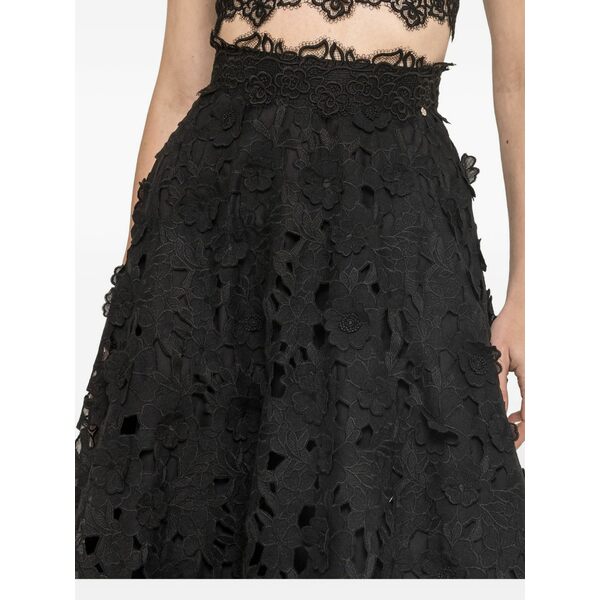 ニッサ レディース スコート ボトムス Embroidered 3d-effect MIDI skirt Black
