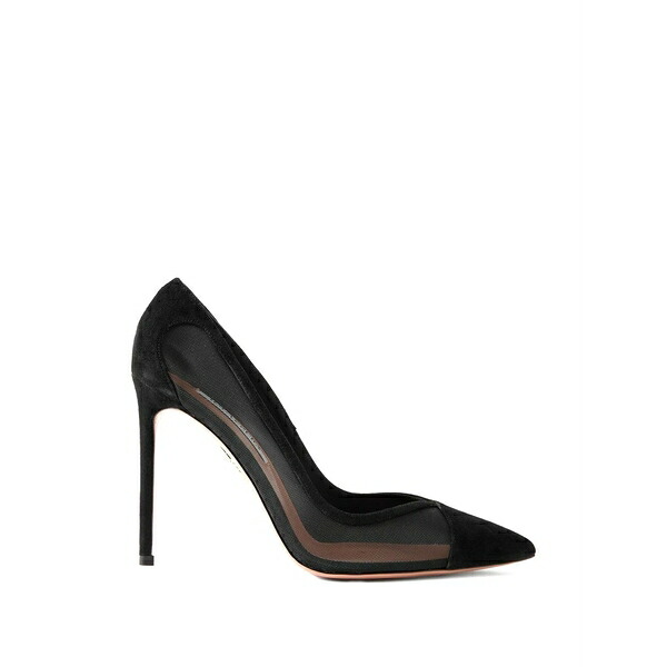 アクアズーラ レディース パンプス シューズ Mesh-detail pumps Black｜asty