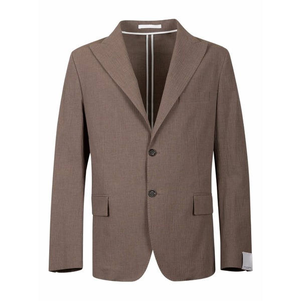 パウロペコラ メンズ 上衣＆上衣 アウター Canvas button blazer Brown