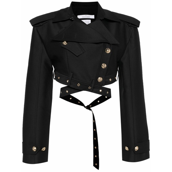 鍵を掛ける レディース 上衣＆上衣 アウター Belted cropped jacket Black