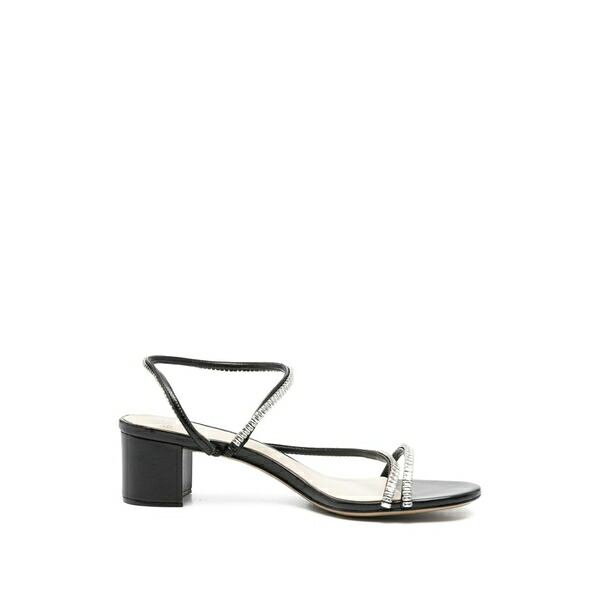 アレクサンドラ小鳥マン レディース サンダル シューズ Crystal-embellished leather sandals Black