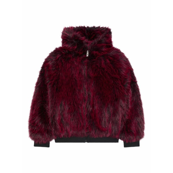 ジーシーディーエス レディース 上衣＆上衣 アウター Fur hood jacket Red