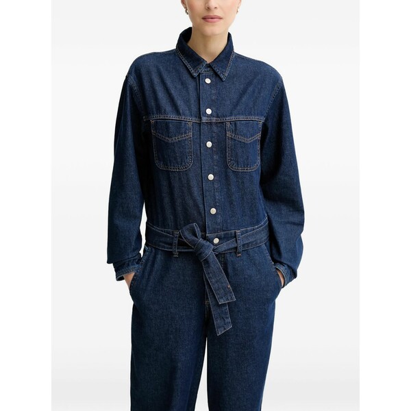マルコポーロ レディース 衣裳 トップス Button-up jumpsuit Blue