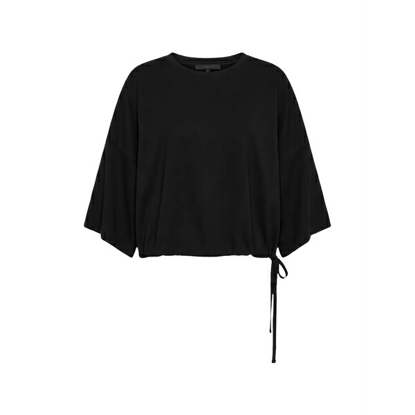 セブンティ レディース プルオーバー トップス Cady crepe drawstring-hem blouse Black