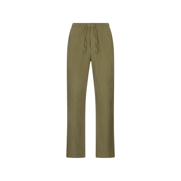 カナーリ メンズ 心地よいズボン下 ボトムス Drawstring straight-leg trousers Green