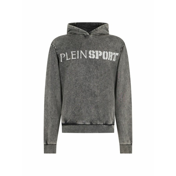 プレインスポーツ メンズ パーカー・スウェットシャツ アウター Washed-effect crackle-print hoodie Grey｜asty 44,070円