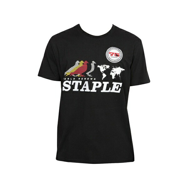 ステイプル メンズ Tシャツ トップス Graphic-print t-shirt Black|asty