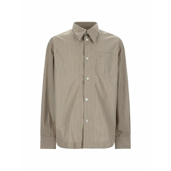 アミ レディース シャツ トップス Vertical-stripe ami de coeur shirt Neutrals｜asty