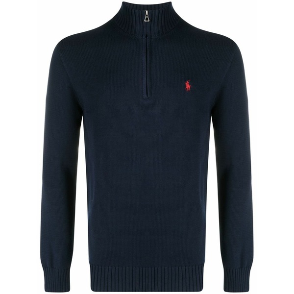 ラルフローレン メンズ パーカー・スウェットシャツ アウター Polo pony quarter-zip sweatshirt Blue