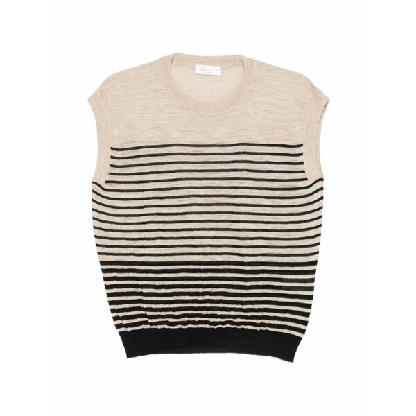 ロベルトコリーナ レディース 編み物\u0026スウェーター アウター Striped sleeveless sweater Neutrals