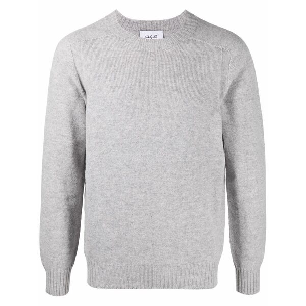 ディーフォーポイントゼロ メンズ 編み物\u0026ティーシャツ アウター Ribbed-trim virgin-wool jumper   Grey