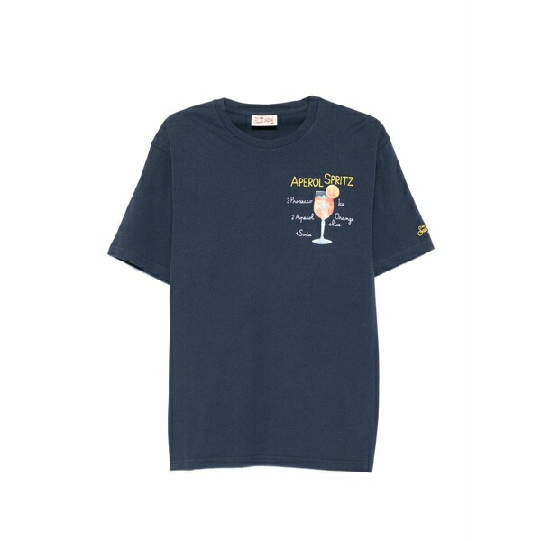エムシーツーセイントバース メンズ プルオーバー トップス X aperol spritz portofino cocktail-print t-shirt Blue