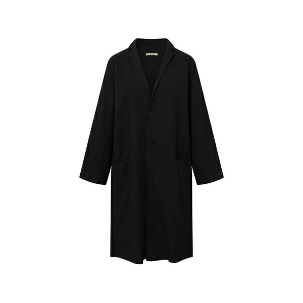 黒いこと起重機 レディース 厚地の外套 アウター Crinkled button coat Black