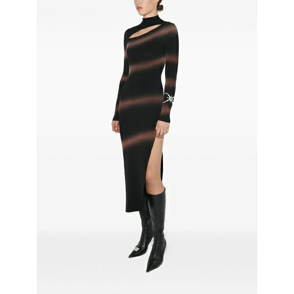 ミスビヘイブ レディース 衣裳 トップス Striped cut-out knitted dress Black