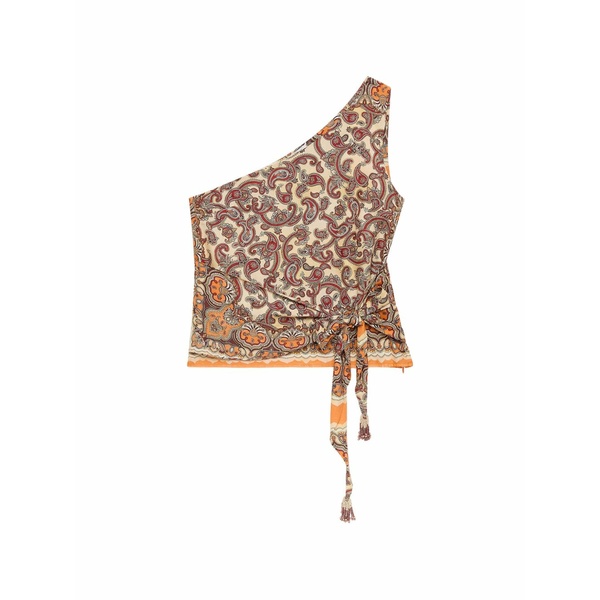 マリパルミ レディース カットソー トップス One-shoulder paisley top Neutrals