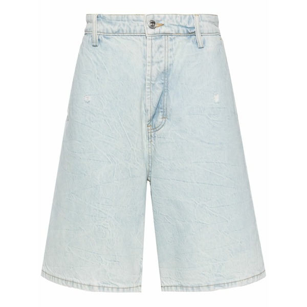 ナミアス メンズ 心地好いズボン下 ボトムス Stonewash denim shorts Blue