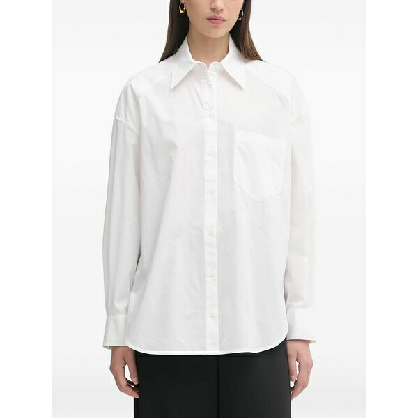 パトリツィア ペペ レディース ティーシャツ トップス Logo-patch oversized shirt White