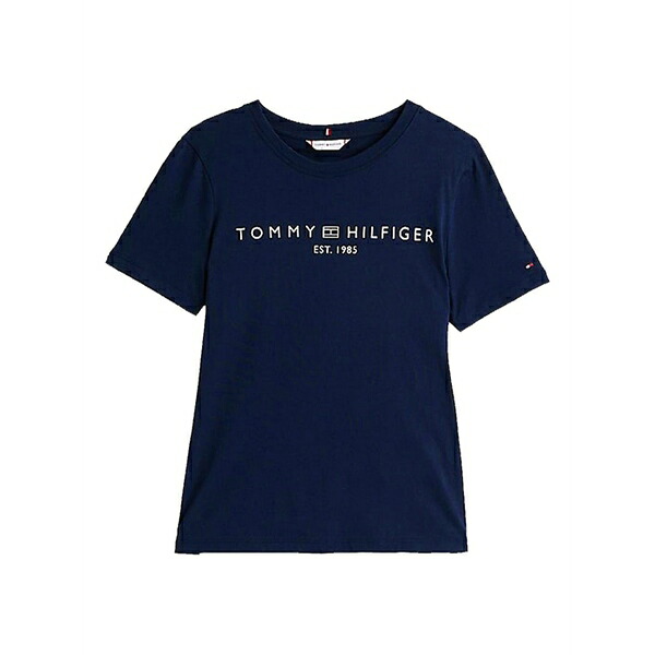 トミー ヒルフィガー レディース プルオーバー トップス Logo crew neck t-shirt Blue
