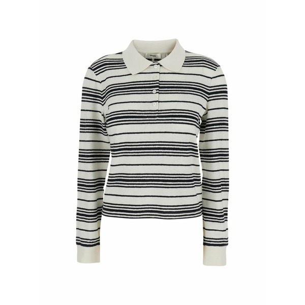 枠組み レディース スポーツシャツ トップス Striped collared polo Neutrals
