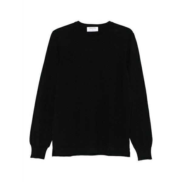 グランサッソ メンズ 編み物\u0026ティーシャツ アウター Crew-neck sweater Black