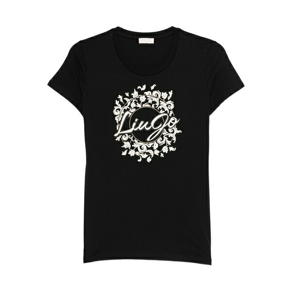 リュージョー レディース ティーシャツ トップス Floral logo t-shirt Black