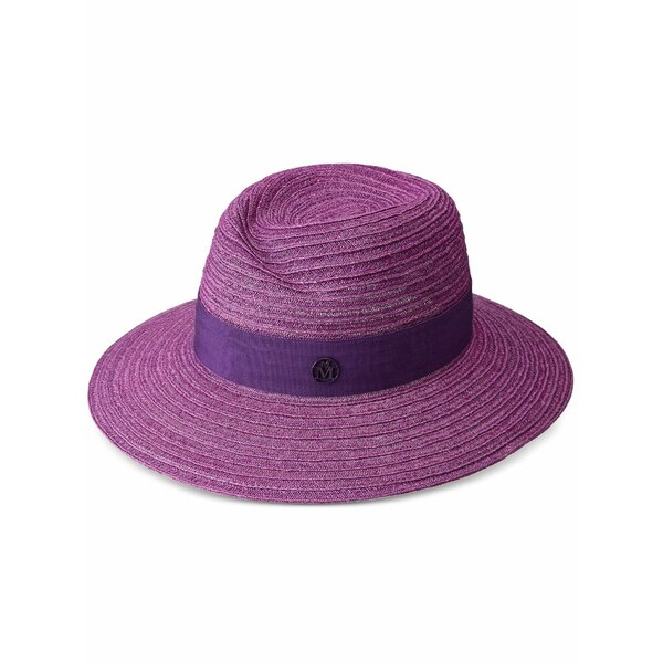 メゾンミッシェル  レディース 鳥打ち帽 付属物 Virginie straw fedora hat Purple