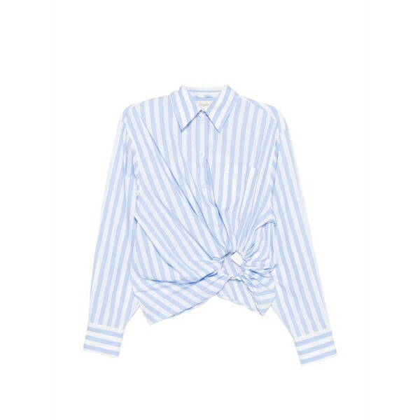運動競技マックス レディース プルオーバー トップス Striped twist-detail shirt Blue