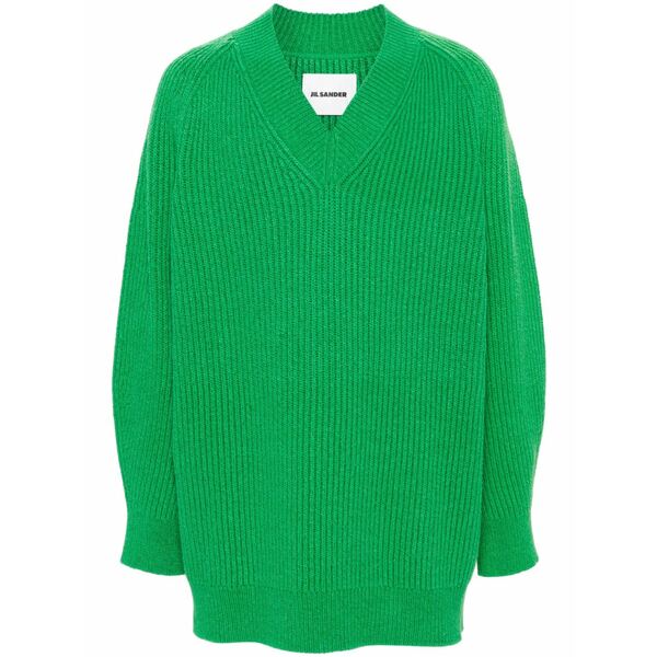 ジル・サンダー メンズ 編み物\u0026スウェーター アウター Ribbed knit jumper Green