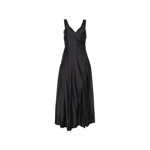 青色御姉さん レディース 衣装 トップス Lace-trim wrap dress Black