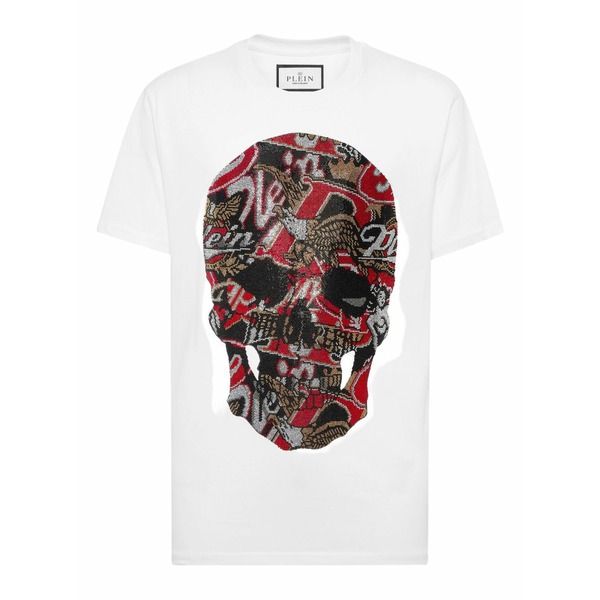 フィリップ飾り気のない メンズ ティーシャツ トップス Skull stones t-shirt  White
