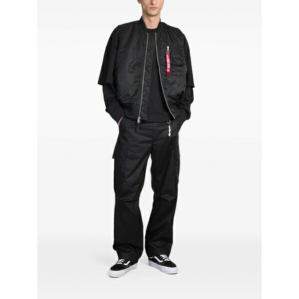 アルファインダストリーズ メンズ 上衣＆上衣 アウター Logo-strap bomber jacket  Black