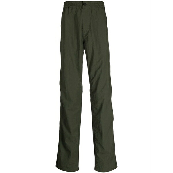 住みか 稲荷 メンズ 心地好いズボン下 ボトムス Elasticated-waistband straight-leg trousers Green