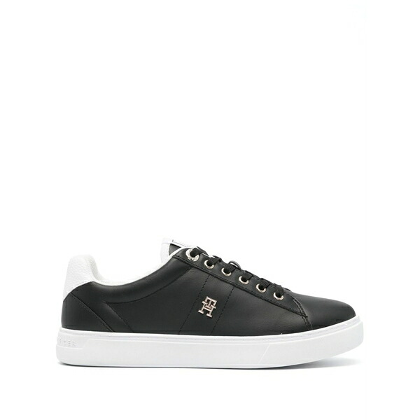 トミー ヒルフィガー レディース スニーカー シューズ Elevated leather sneakers Black