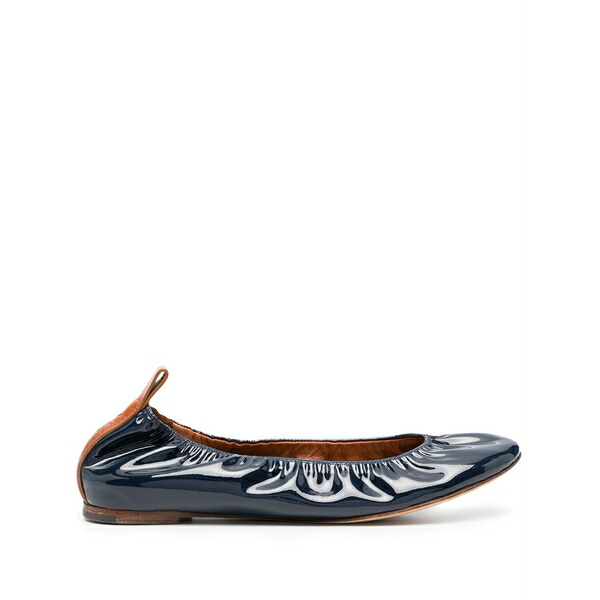 ランバン レディース サンダル シューズ Patent leather ballerina shoes Blue