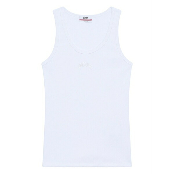 ジーシーディーエス メンズ ティーシャツ トップス Logo-detail vest White