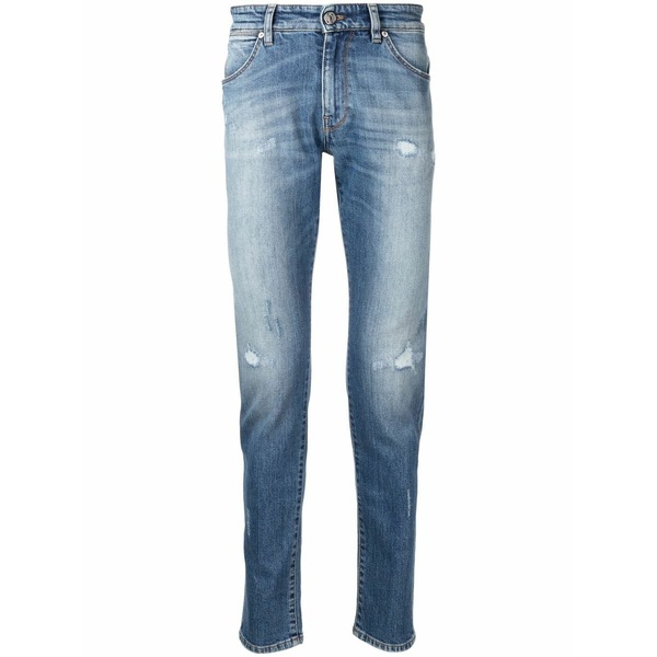 PTトリノ メンズ ジーンズズボン下 ボトムス Distressed slim-cut jeans Blue