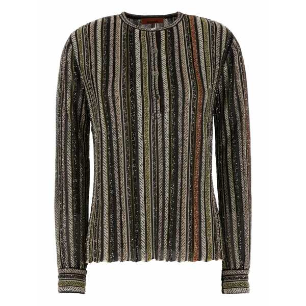 ミッソーニ レディース 編み物\u0026スウェーター アウター Striped sweater Brown