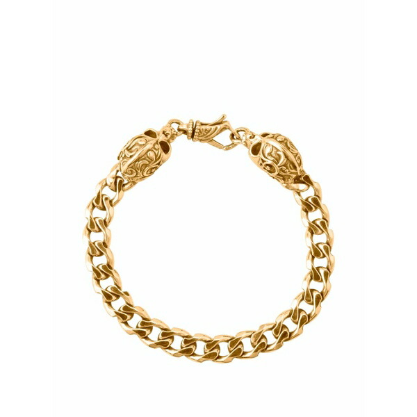 エマニュエレ ビコッキ メンズ ブレスレット・バングル・アンクレット 付属物 Skull-embellished chain bracelet Gold